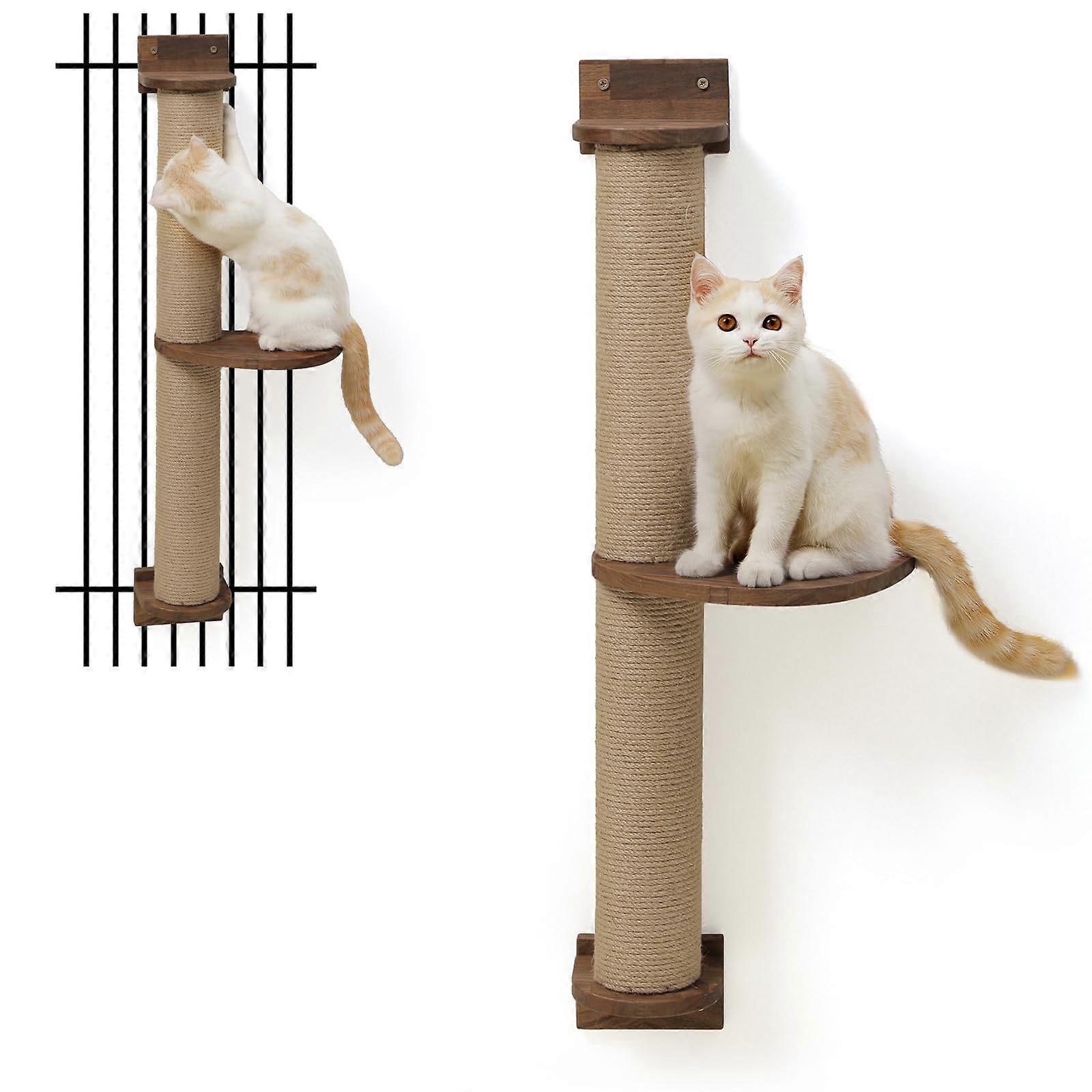 Solid Walnut Wood Cat Cat Tree Wall Furniture