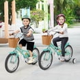 thumbnail image 2 of Costway 16" Kid Bicycle with Height-Adjustable Handlebar & Saddle Storage Basket Bell Green, 2 of 10