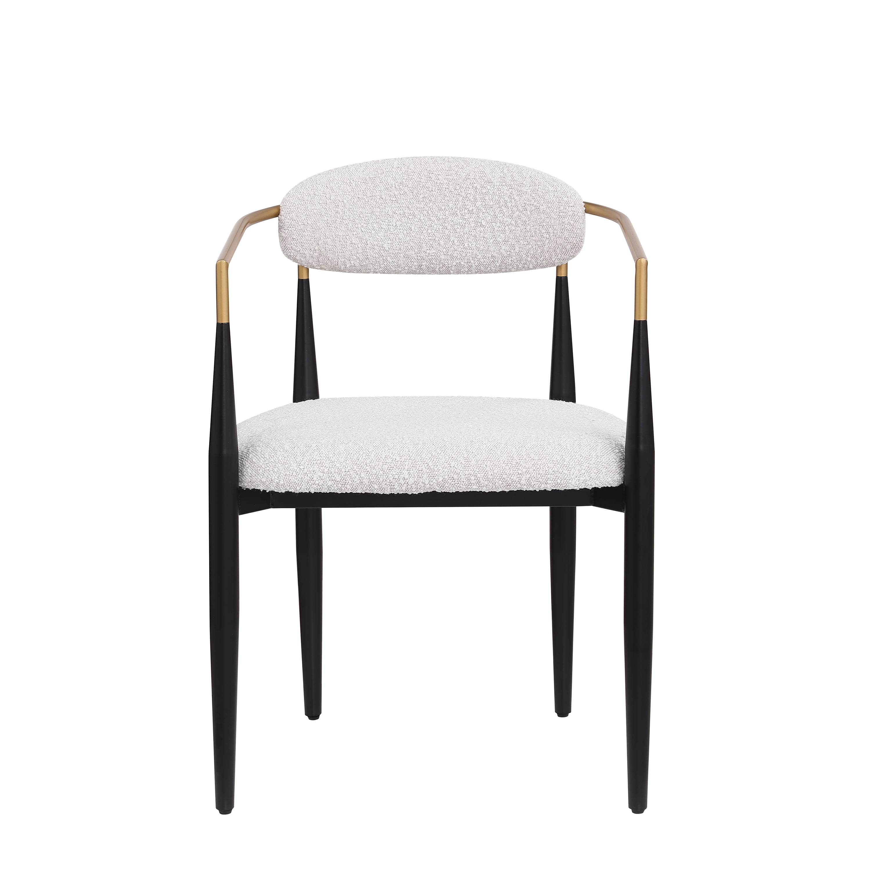 Ensemble de 2 chaises de salle à manger modernes Noble House, dossier ajouré incurvé, revêtement, beige
