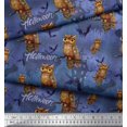 thumbnail image 3 of Soimoi Modal Satin Fabric Owl,Bat & Haunted House Halloween Decor Fabric Printed Yard 42 Inch Wide, 3 of 3