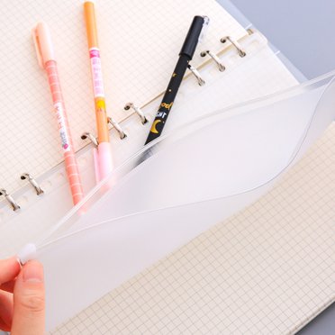IFANLANDOR Office Use 50Pcs Waterproof Zipper Pouches for Binder Accessories in Transparent PVC