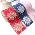 thumbnail image 4 of 10yd/960in Christmas Decorative Polyester Ribbon Christmas Tree Atmosphere Decoration Ribbon Snowflake Print Gift Packaging Ribbon, 4 of 7