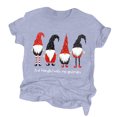 thumbnail image 1 of Mode Femmes T-Shirt Blouse Ample à Manches Courtes Col Rond Imprimé de Noël, 1 of 1