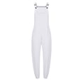 thumbnail image 2 of HAiming Women's Cotton Overalls Casual Loose Button Jumpsuits Adjustable Straps Wide Leg Rompers with Pockets, 2 of 5