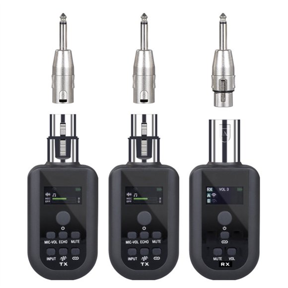 2.4GHz Microphone Wireless System XLR Adapter Transmitter Receiver 160Feet Range