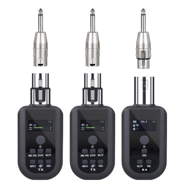 2.4GHz Microphone Wireless System XLR Adapter Transmitter Receiver 160Feet Range