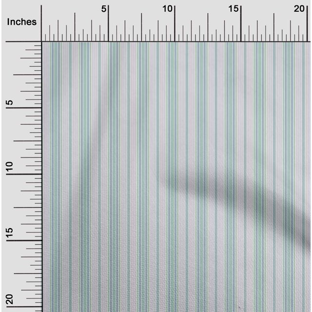 oneOone Tissu en Coton Cambric Multicolore Rayé Imprimé au Mètre 56 Pouces de Large