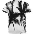 thumbnail image 2 of Black And White Palm Tree Silhouette All Over Adult T-Shirt, 2 of 2