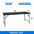 thumbnail image 2 of DEXTRUS 6FT Folding Table, Black, 2 of 9