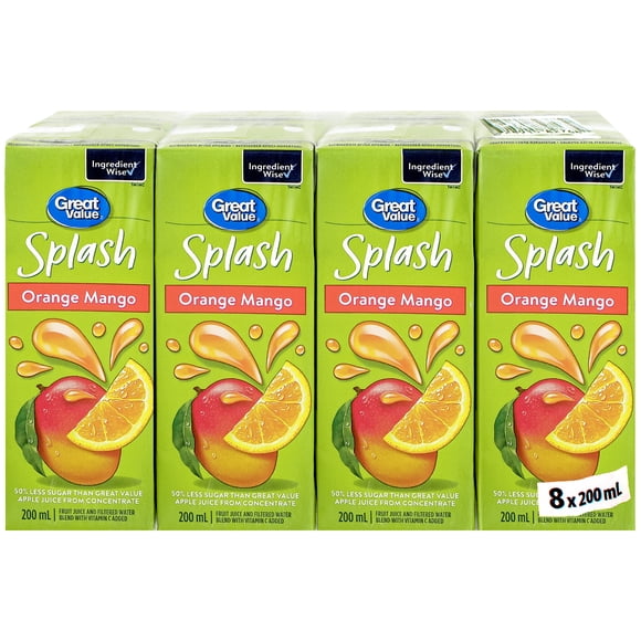 Great Value Orange Mango Splash 8X200ML