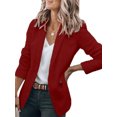 thumbnail image 2 of Innerwin Blazers Solid Color Women Cardigan Jacket Work Shawl Neck Slim Fit Business Jackets Claret S, 2 of 7