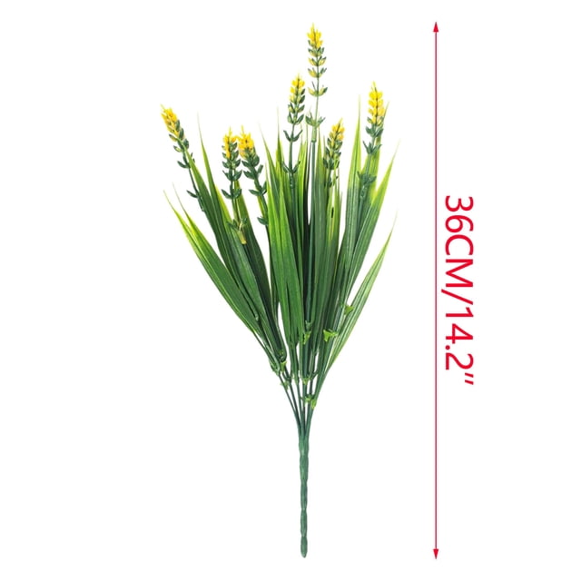 8PC Artificial Peppermint Flowers With Realistic Green Plant And Pointed Leaf Grass