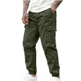 thumbnail image 2 of Amzcrzy Men's Pants Men's Casual Solid Pants with Drawstring and Multiple Pockets Small Leg Pants Mens Slacks Pants for Men Men's Clothing Slacks for Men Men Clothing, 2 of 7