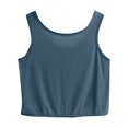 thumbnail image 4 of Timegard Plus Size Tops for Women Tank Tops Round Neck Ruched Loose Soft Casual Sleeveless Tops Pjs Blouse, 4 of 7