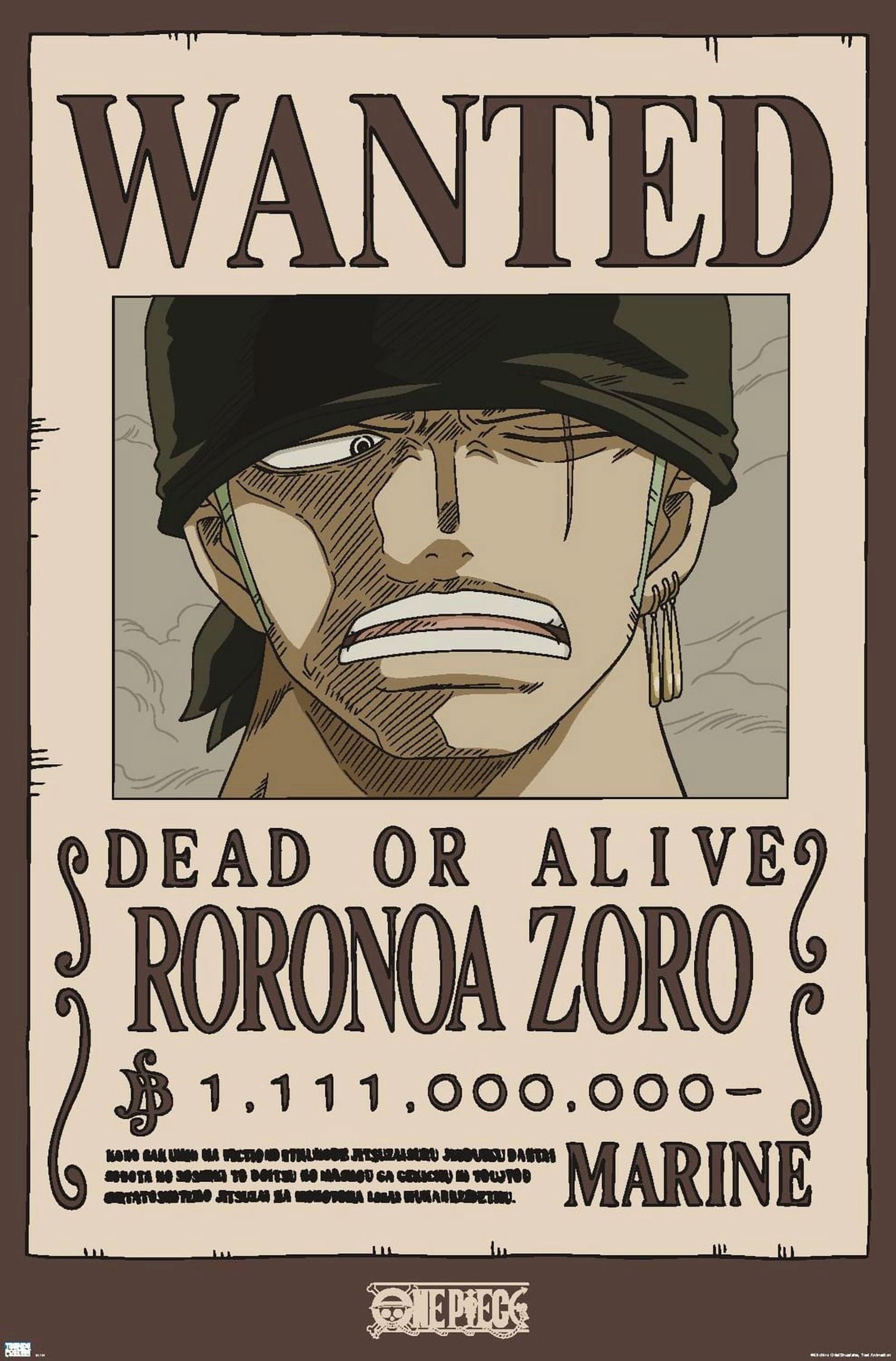 One Piece - Avis de recherche de Roronoa Zoro