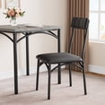 thumbnail image 4 of 3 Piece Dining Table Set,Small Kitchen Table Chairs for 2,Metal and Wood Square Breakfast Table Set with 2 Upholstered Chairs,for Small Space,Dining Room,Apartment, 4 of 6