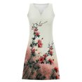 thumbnail image 3 of UPPADA Robes d'Été de Plage pour Femmes Vacances Sortie de Plage Robe Midi Boutonnée Sans Manches Bohème à Fleurs Robe d'Été Col en V Coupe Ample Articles à Rabais Multicolore,P, 3 of 6