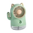 thumbnail image 2 of Cat Electric Fan Desktop 3 Speeds Modes Portable Silent Rechargeable Spray Water Green, 2 of 7