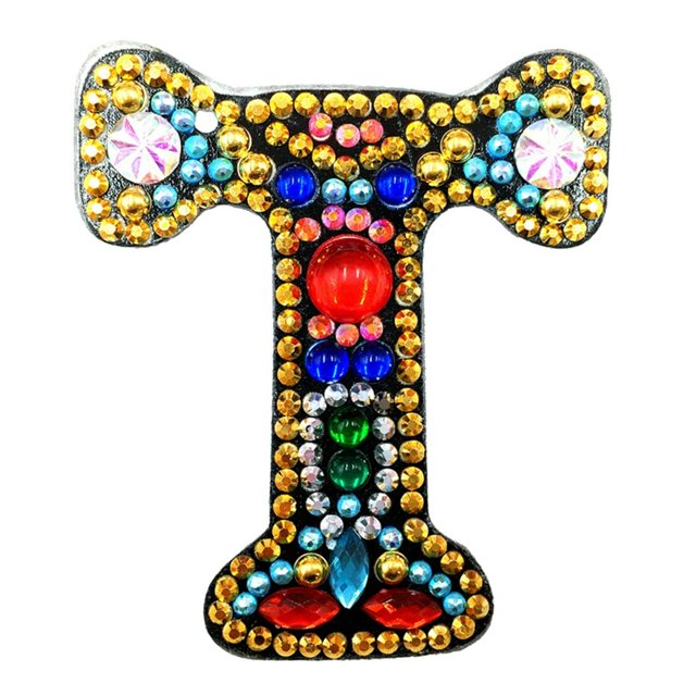 Christmas Letters Keychain 26 Letters Rhinestone Pendant