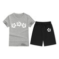 thumbnail image 4 of XDZJLR Tenues pour Filles Tout-Petits Ensemble de T-Shirts à Manches Courtes Col Rond Imprimé Gris 2-3 Ans, 4 of 4