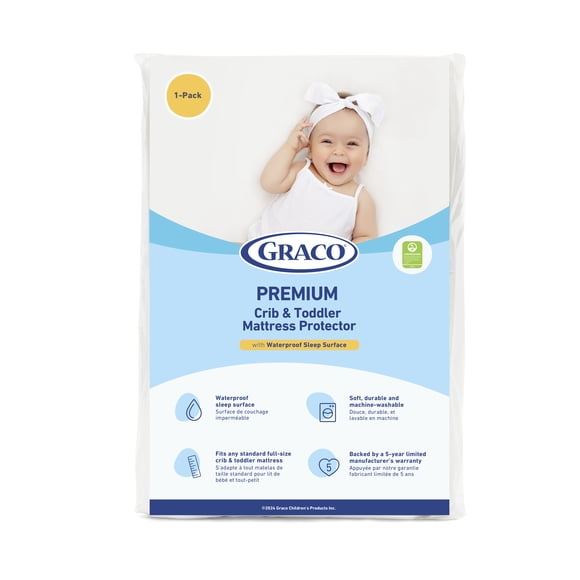 Graco Premium Waterproof Crib and Toddler Mattress Protector