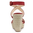 thumbnail image 2 of BLISSFUL STEP Chaussures pour Femmes Sandales Espadrilles à Talon Compensé Slingback à Brides Croisées Rouge 8,5, 2 of 8