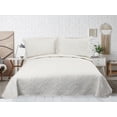 thumbnail image 4 of Marina Decoration Solid Embossed Pinsonic Coverlet Bedspread Bedding Ultra Soft Summer Quilt Set with Shams, Cream Color, 4 of 6