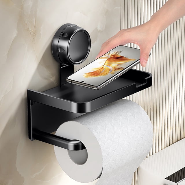 Double Layer Suction Cup Paper Rack Toilet Paper Box Paper Towel Rack Storage Rack Paper Drawer Storage Rack