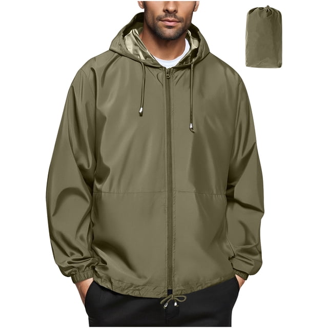 SHTXOZHI Manteau de Pluie pour Homme Imperméable Coupe-Vent Pliable à Capuche Imperméable pour Plein Air Randonnée Voyage