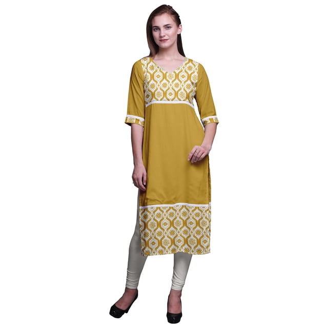 Bimba Robes Tuniques Droites Imprimées pour Femmes Vêtements Indiens Imprimés