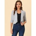 thumbnail image 3 of INSPIRE CHIC Cardigan Léger pour Femme à devant Ouvert, Manches 3/4 Froncées, Revers Châle, Gris G, 3 of 5