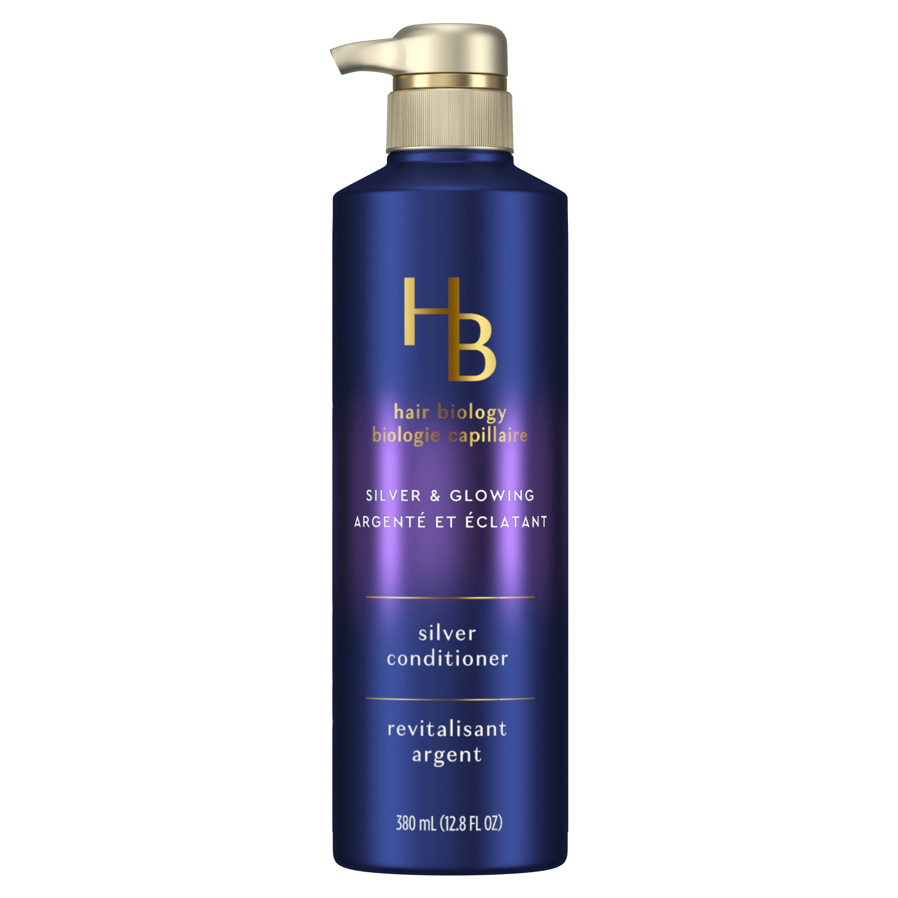 Hair Biology Purple Conditioner, Silver Conditioner, for Gray or Blonde Brassy Colour Treated Hair, Fights Brassiness and Replenishes, 380 mL