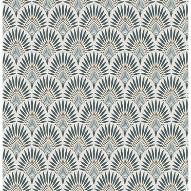 Better Homes & Gardens Teal Zelda Fan Peel and Stick Wallpaper, 30.75 pieds carrés