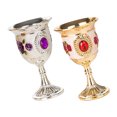 thumbnail image 2 of 2 Pcs Petites Gobelets en Alliage Blanc Motif Fleur pour Fête, 2 of 6