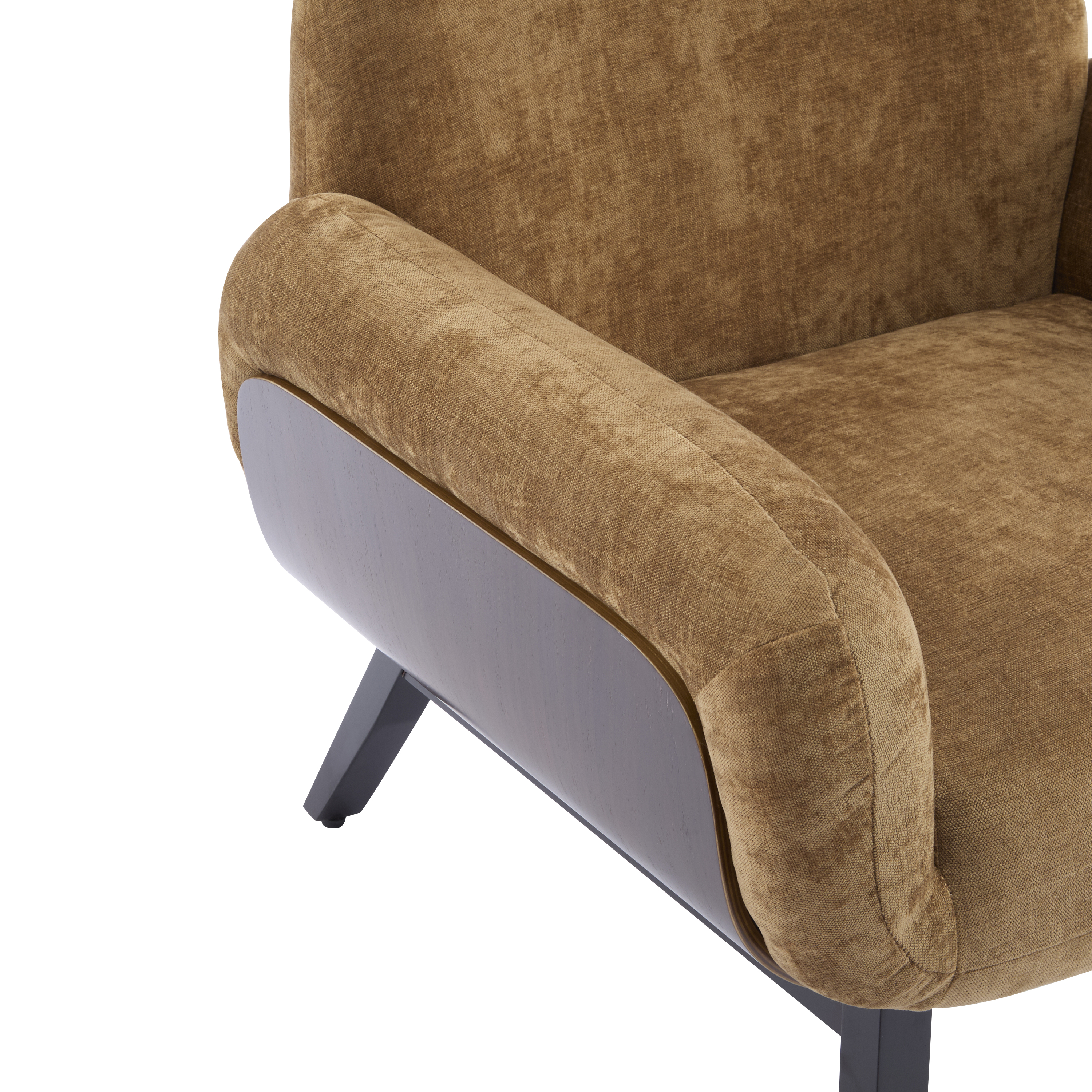 Noble House Ergonomic Accent Chair,Soft Cushion & Wrap-Around Backrest,Tan