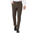 thumbnail image 1 of INSPIRE CHIC Men's Plaid Dress Slim Fit Checked Business Pants with Pockets 32 Brown, 1 of 7