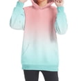 thumbnail image 3 of MeetoTime Sweat à Capuche Surdimensionné pour Filles et Garçons Manches Longues Col Rond Dégradé Couleur Enfants Automne Hiver Pull Tops, 3 of 6