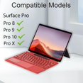 thumbnail image 3 of "Multicolor Backlit Bluetooth Keyboard for Surface Pro 8/9/10/11/X - Slim Wireless with Touchpad & Long Battery Life (Bobby Red)", 3 of 7
