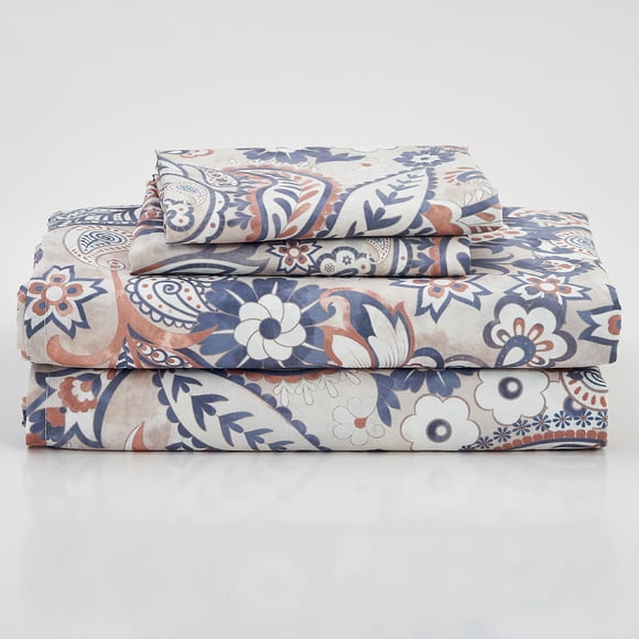 Gogreen 4PC Deep Pocket Full Sheet Set Fit 14", Breathable Microfiber Super Soft Full Size Sheet Set, Hotel Style Home Decor Full Bed Sheet Set, Gift for Women, Men - Paisley