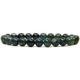 thumbnail image 1 of Angelstones Bracelet Extensible en Perles Rondes de 8 mm en Agate Mousse Verte Naturelle 7 Pouces, 1 of 5