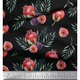 thumbnail image 2 of Soimoi Black polyester Crepe Fabric Pomegranate & Fig Fruits Decor Fabric Printed Yard 52 Inch Wide, 2 of 5