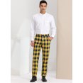 thumbnail image 3 of INSPIRE CHIC Pantalon à Carreaux pour Homme, Léger, Coupe Régulière, devant Plat, 34, Jaune Marine, 3 of 6