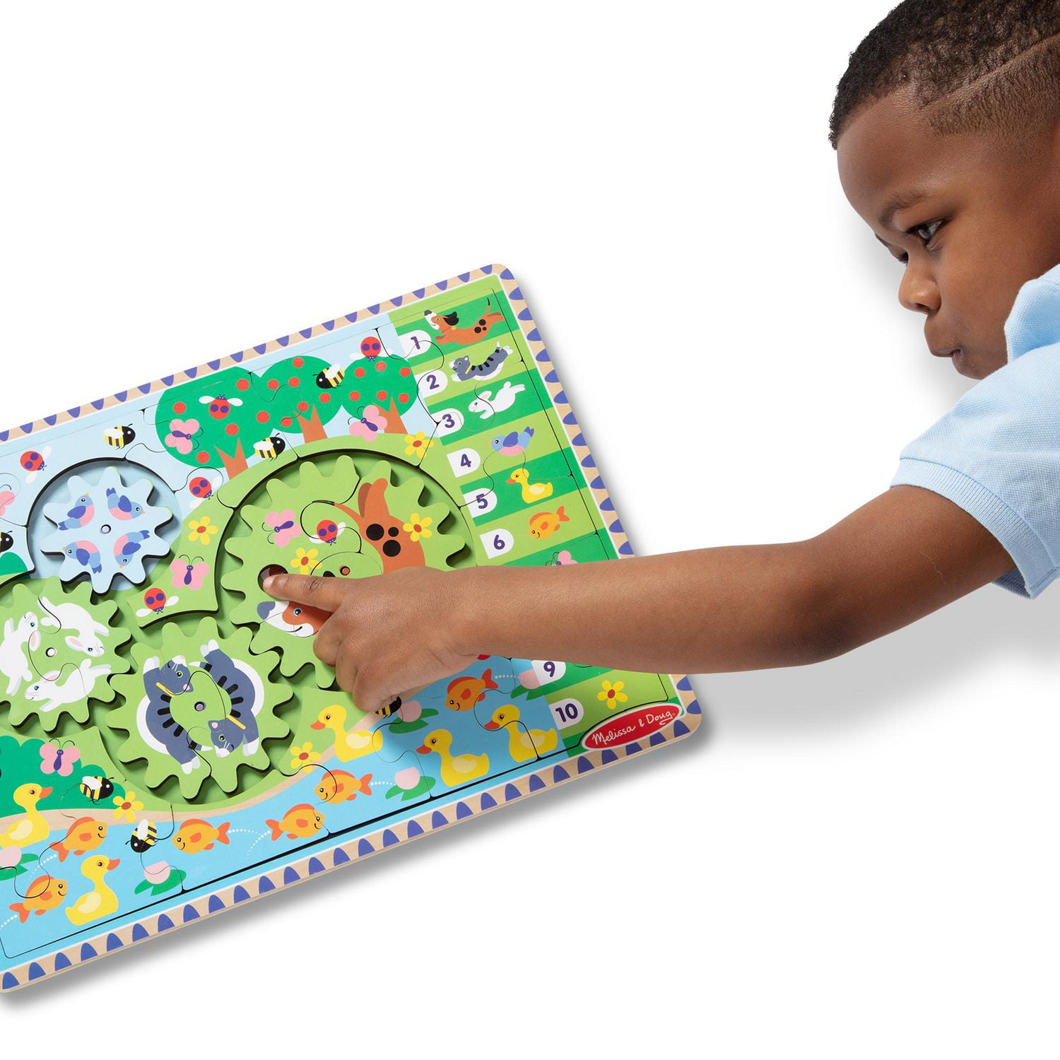 Melissa & Doug Puzzle en bois Animal Chase Spinning Gear - 24 pièces