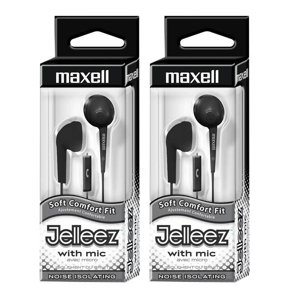 MAXELL (2 EA) JELLEEZ SOFT EARBUDS W/ MIC
