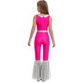 thumbnail image 2 of Hansber Combinaisons de Danse Disco Sans Manches à Sequins pour Filles Enfants Rose Vif 16, 2 of 5