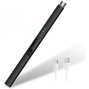 Electric Candle Lighter, Usb Rechargeable Electric Lighter With Type C Port, Electric Arc Lighter Windproof Long Lighter For Candle, Gas Stove, Bbq（Black）