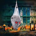 thumbnail image 3 of Boc Décoration de Crâne d'Halloween Squelette Activé par la Voix Effrayante avec Yeux Rouges LED & Fausse Araignée Maison Hantée Décorative Pro, 3 of 9