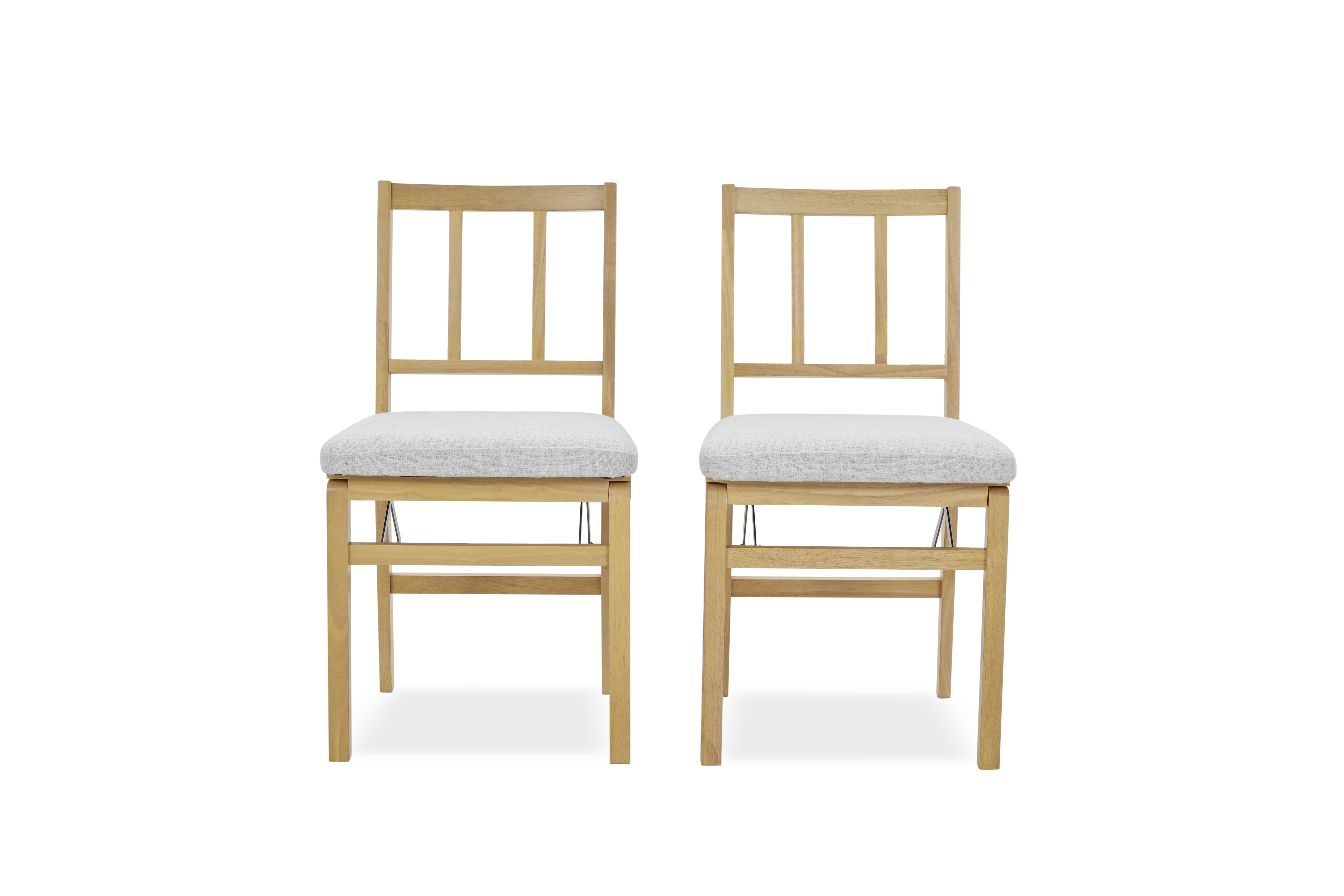 Mainstays Basic Folding  Fabric Chair 2PK-Wheat