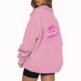 thumbnail image 2 of Mode Décontractée à Manches Longues Imprimé Floral Fermeture Éclair Épaule Extérieure Surdimensionnée Sweat-Shirts Noir S, 2 of 6