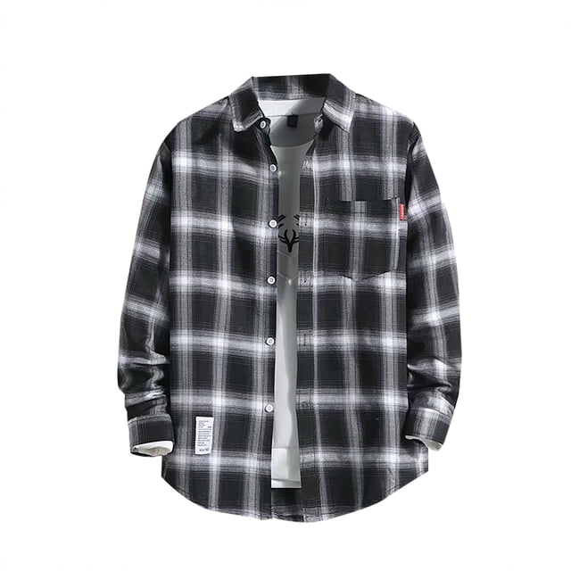 Chemise Décontractée Imprimée pour Homme Chemise Boutonnée pour Homme Automne/hiver à Manches Longues Chemise Boutonnée à Manches Longues Simple Chemise Rayée à Manches Courtes Chemise Boutonnée à Revers